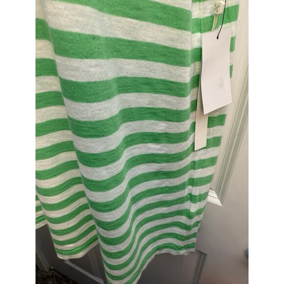 Caslon Women's Large Green & White Striped Tank Top LightWeight Cute NWT - Picture 6 of 10
